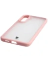 Etui Bizon Case Angelo do Samsung Galaxy S25 FE półprzezroczyste z jasnoróżową ramką