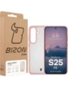 Etui Bizon Case Angelo do Samsung Galaxy S25 FE półprzezroczyste z jasnoróżową ramką