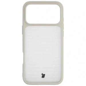 Etui Bizon Case Angelo do Apple iPhone 17 Pro Max półprzezroczyste z beżową ramką