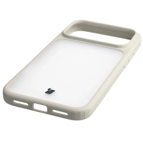 Etui Bizon Case Angelo do Apple iPhone 17 Pro Max półprzezroczyste z beżową ramką
