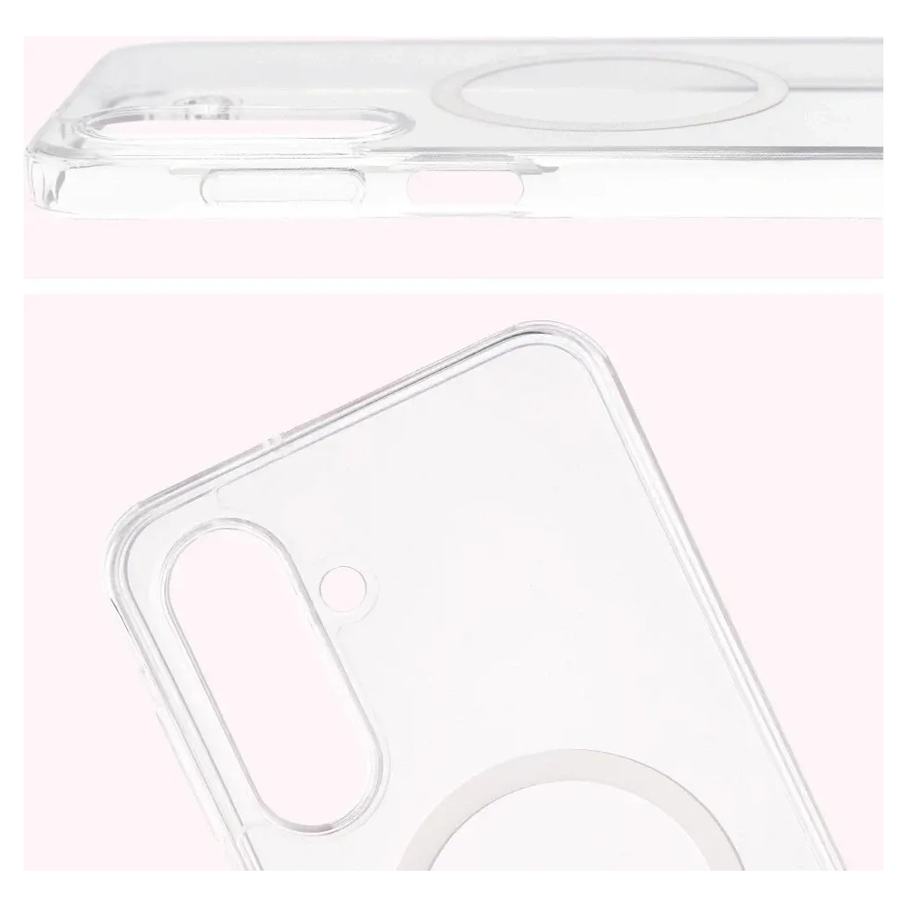 Etui z pierścieniem magnetycznym Bizon Case CrystalO Magnetic do Samsung Galaxy A17 5G przezroczyste