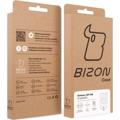 Etui z pierścieniem magnetycznym Bizon Case CrystalO Magnetic do Samsung Galaxy A17 5G przezroczyste