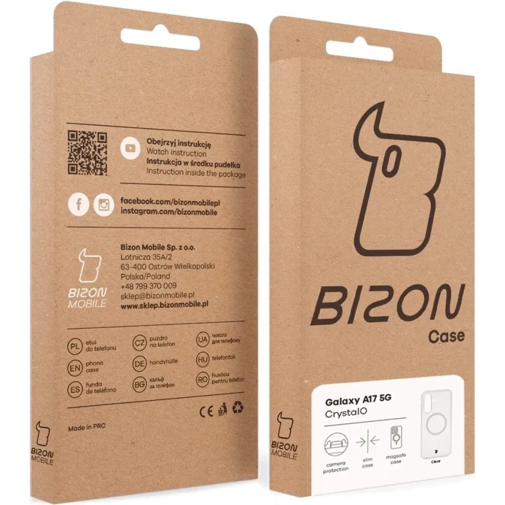 Etui z pierścieniem magnetycznym Bizon Case CrystalO Magnetic do Samsung Galaxy A17 5G przezroczyste