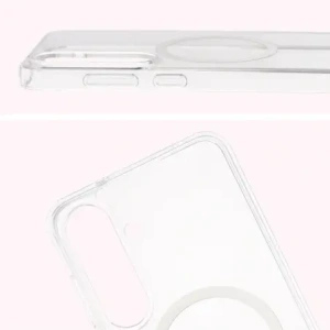 Etui z pierścieniem magnetycznym Bizon Case CrystalO Magnetic do Samsung Galaxy S25 FE przezroczyste