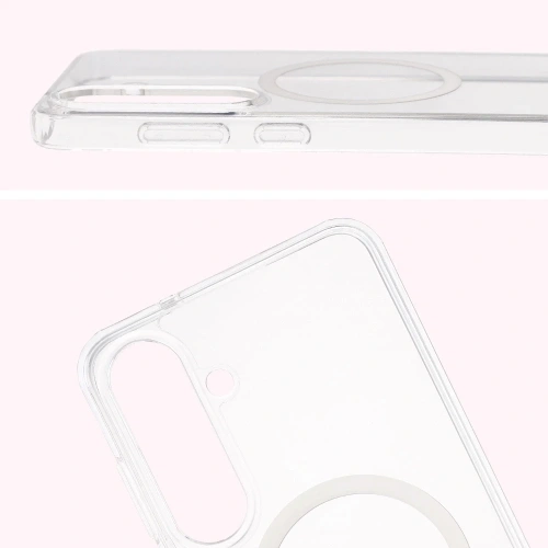 Etui z pierścieniem magnetycznym Bizon Case CrystalO Magnetic do Samsung Galaxy S25 FE przezroczyste