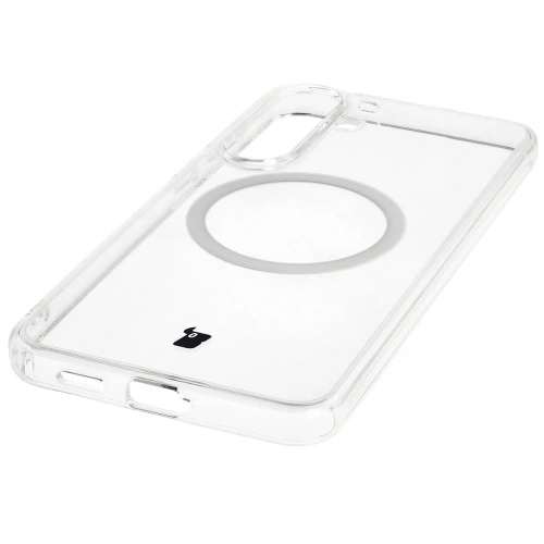 Etui z pierścieniem magnetycznym Bizon Case CrystalO Magnetic do Samsung Galaxy S25 FE przezroczyste