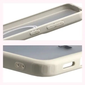 Etui z pierścieniem magnetycznym Bizon Case MatteO Magnetic do Samsung Galaxy S25 FE przydymione-beżowe