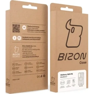Etui z pierścieniem magnetycznym Bizon Case MatteO Magnetic do Samsung Galaxy S25 FE przydymione-beżowe