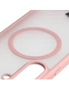 Etui z pierścieniem magnetycznym Bizon Case MatteO Magnetic do Samsung Galaxy S25 FE przydymione-jasnoróżowe