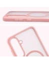 Etui z pierścieniem magnetycznym Bizon Case MatteO Magnetic do Samsung Galaxy S25 FE przydymione-jasnoróżowe