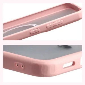 Etui z pierścieniem magnetycznym Bizon Case MatteO Magnetic do Samsung Galaxy S25 FE przydymione-jasnoróżowe