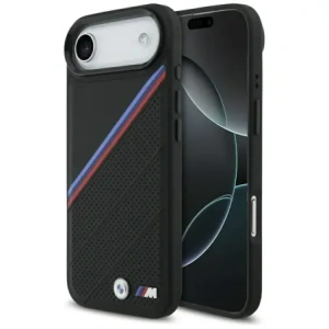 Etui BMW M Tricolor Metal Logo MagSafe do Apple iPhone 17 Air czarny