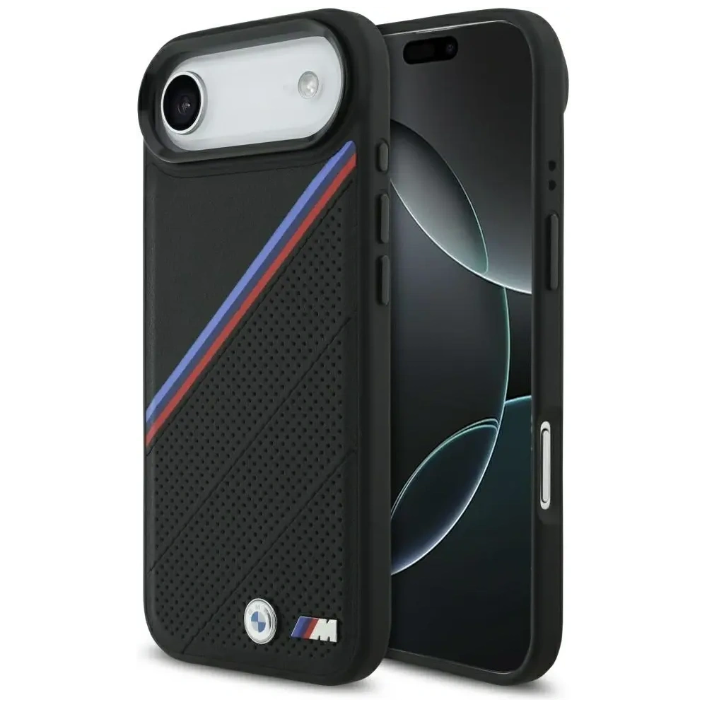 Etui BMW M Tricolor Metal Logo MagSafe do Apple iPhone Air czarny