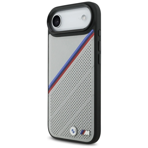 Etui BMW M Tricolor Metal Logo MagSafe do Apple iPhone 17 Air szary