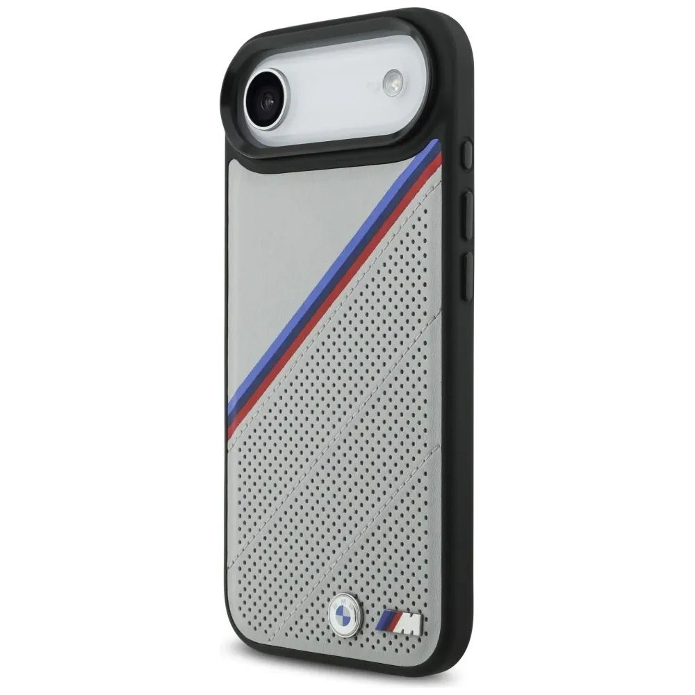 Etui BMW M Tricolor Metal Logo MagSafe do Apple iPhone Air szary