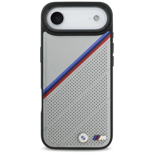 Etui BMW M Tricolor Metal Logo MagSafe do Apple iPhone 17 Air szary