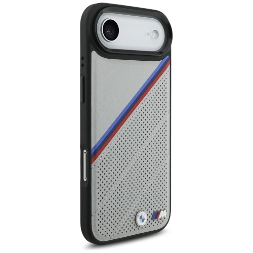 Etui BMW M Tricolor Metal Logo MagSafe do Apple iPhone 17 Air szary