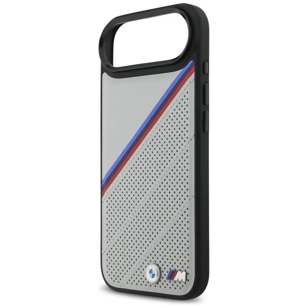 Etui BMW M Tricolor Metal Logo MagSafe do Apple iPhone Air szary