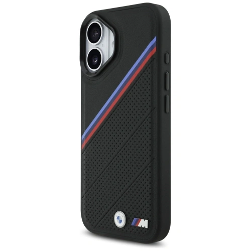 Etui BMW M Tricolor Metal Logo MagSafe do Apple iPhone 17 czarny
