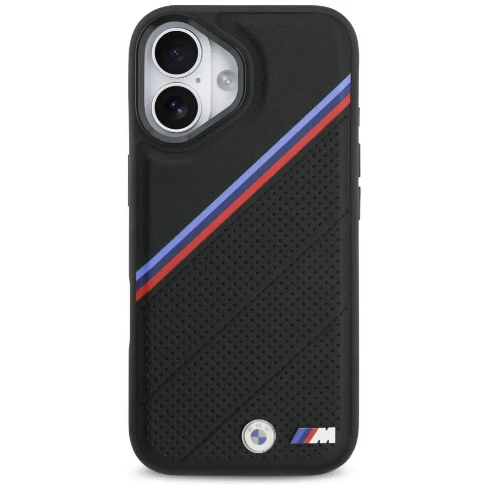 Etui BMW M Tricolor Metal Logo MagSafe do Apple iPhone 17 czarny