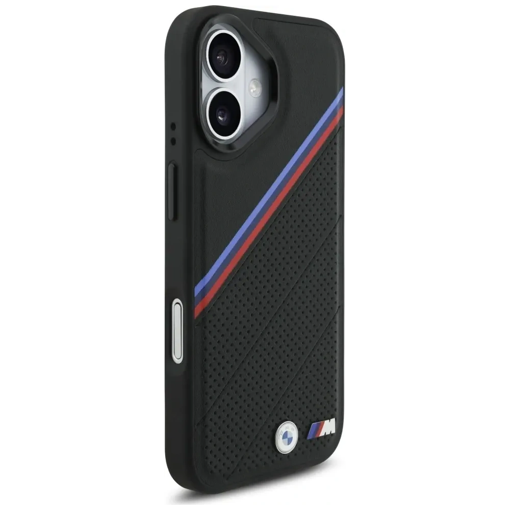 Etui BMW M Tricolor Metal Logo MagSafe do Apple iPhone 17 czarny