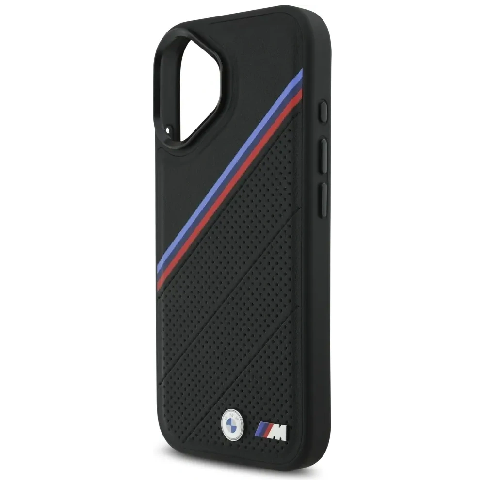 Etui BMW M Tricolor Metal Logo MagSafe do Apple iPhone 17 czarny