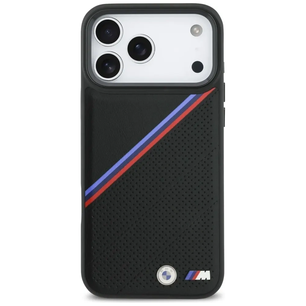 Etui BMW M Tricolor Metal Logo MagSafe do Apple iPhone 17 Pro Max czarny