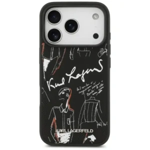 Etui Karl Lagerfeld Grained Pattern & Logo MagSafe do Apple iPhone 17 Pro czarny