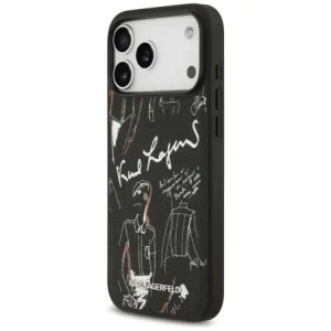 Etui Karl Lagerfeld Grained Pattern & Logo MagSafe do Apple iPhone 17 Pro Max czarny