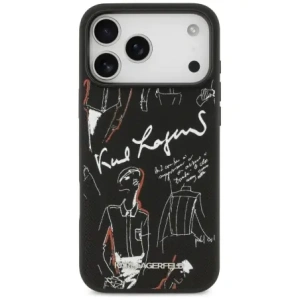 Etui Karl Lagerfeld Grained Pattern & Logo MagSafe do Apple iPhone 17 Pro Max czarny