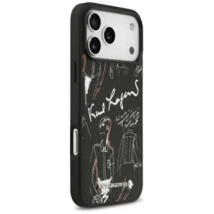 Etui Karl Lagerfeld Grained Pattern & Logo MagSafe do Apple iPhone 17 Pro Max czarny