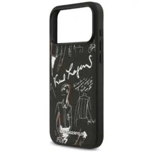 Etui Karl Lagerfeld Grained Pattern & Logo MagSafe do Apple iPhone 17 Pro Max czarny