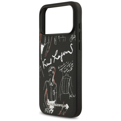 Etui Karl Lagerfeld Grained Pattern & Logo MagSafe do Apple iPhone 17 Pro Max czarny