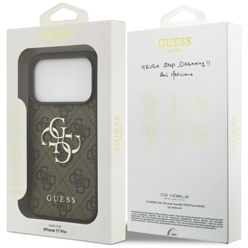 Etui Guess 4G Big Logo do Apple iPhone 17 Pro brązowy
