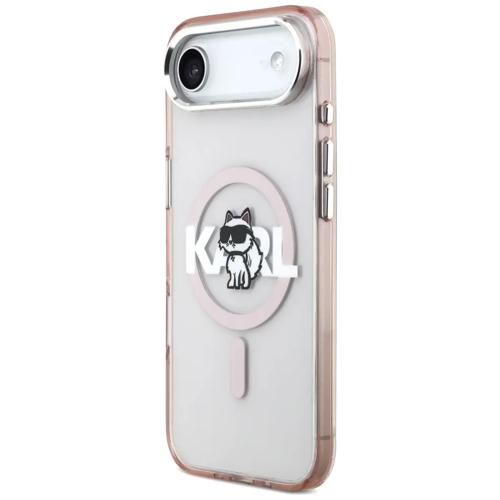 Etui Karl Lagerfeld IML Choupette Sketch Logo MagSafe do Apple iPhone Air różowy