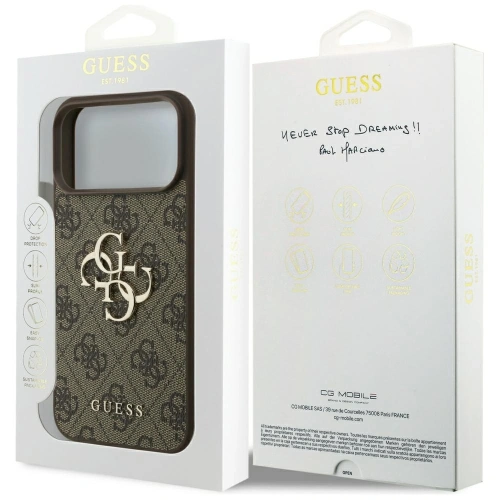 Etui Guess 4G Big Logo do Apple iPhone 17 Pro Max brązowy