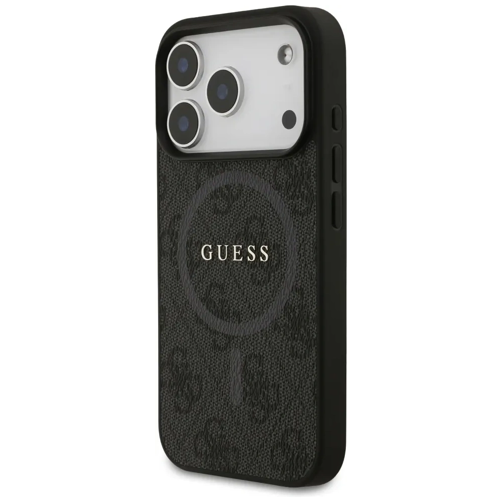 Etui Guess 4G Ring Classic Logo MagSafe do Apple iPhone 17 Pro czarny