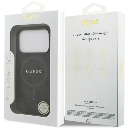Etui Guess 4G Ring Classic Logo MagSafe do Apple iPhone 17 Pro czarny
