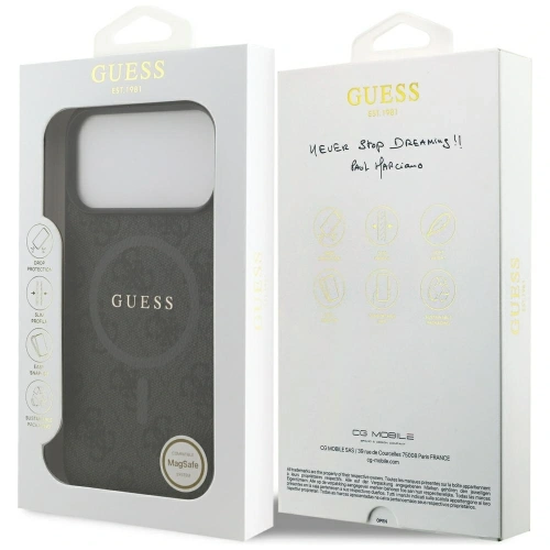 Etui Guess 4G Ring Classic Logo MagSafe do Apple iPhone 17 Pro Max czarny