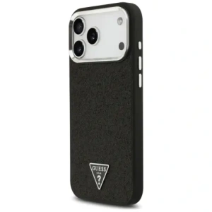 Etui Guess Glitter Triangle Logo MagSafe do Apple iPhone 17 Pro Max czarny