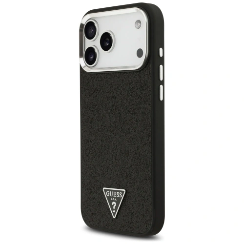 Etui Guess Glitter Triangle Logo MagSafe do Apple iPhone 17 Pro Max czarny