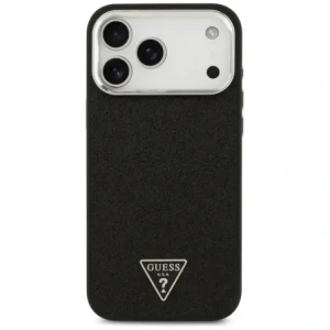 Etui Guess Glitter Triangle Logo MagSafe do Apple iPhone 17 Pro Max czarny