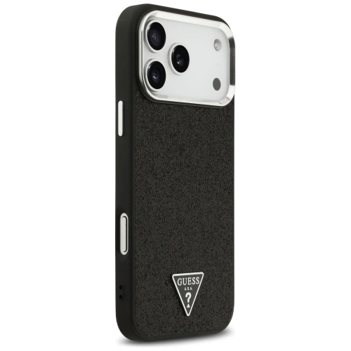 Etui Guess Glitter Triangle Logo MagSafe do Apple iPhone 17 Pro Max czarny