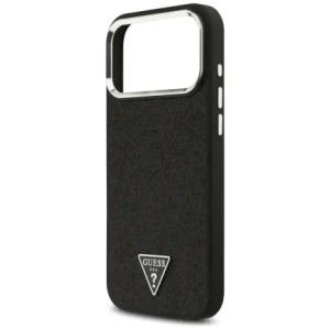 Etui Guess Glitter Triangle Logo MagSafe do Apple iPhone 17 Pro Max czarny