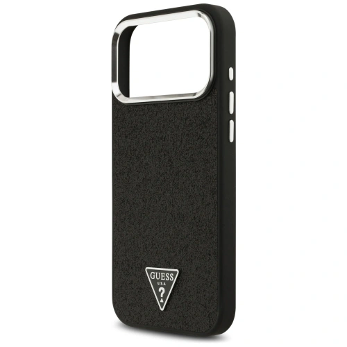 Etui Guess Glitter Triangle Logo MagSafe do Apple iPhone 17 Pro Max czarny