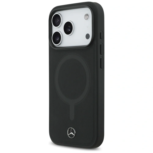 Etui Mercedes Plain Smooth Leather MagSafe do Apple iPhone 17 Pro czarny
