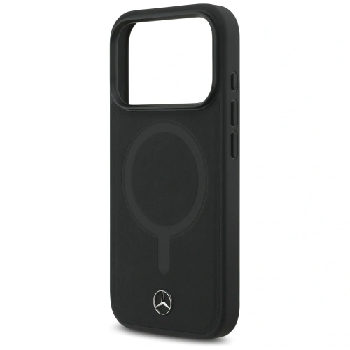 Etui Mercedes Plain Smooth Leather MagSafe do Apple iPhone 17 Pro czarny