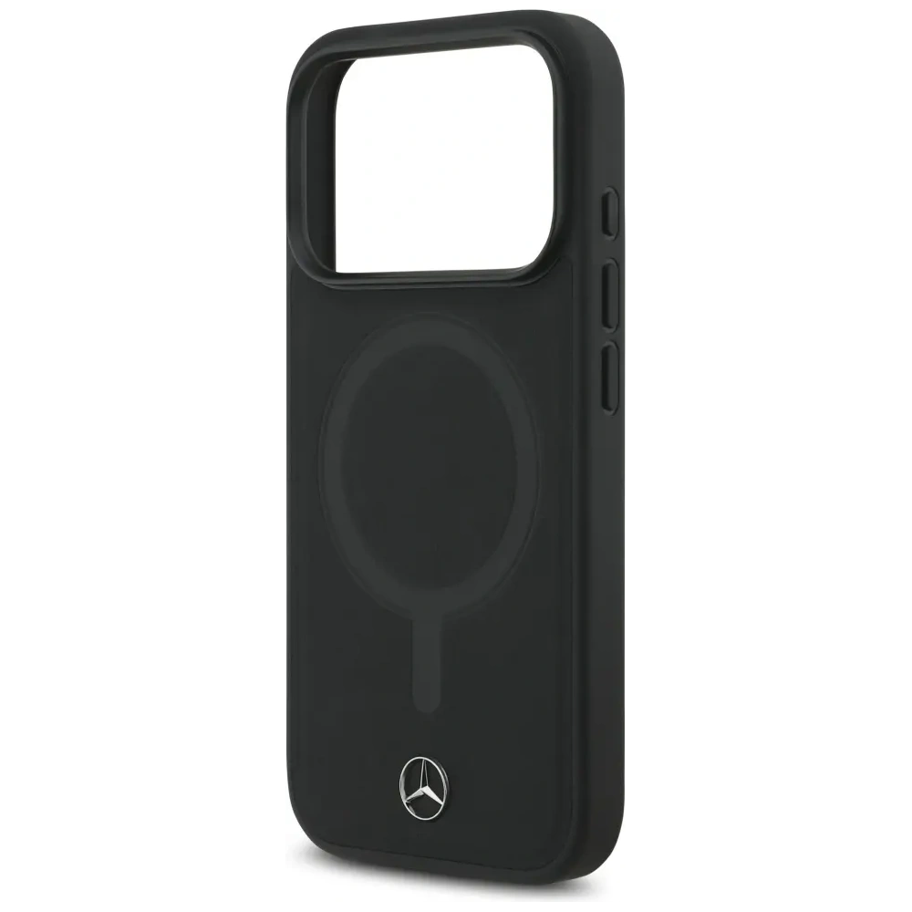 Etui Mercedes Plain Smooth Leather MagSafe do Apple iPhone 17 Pro czarny