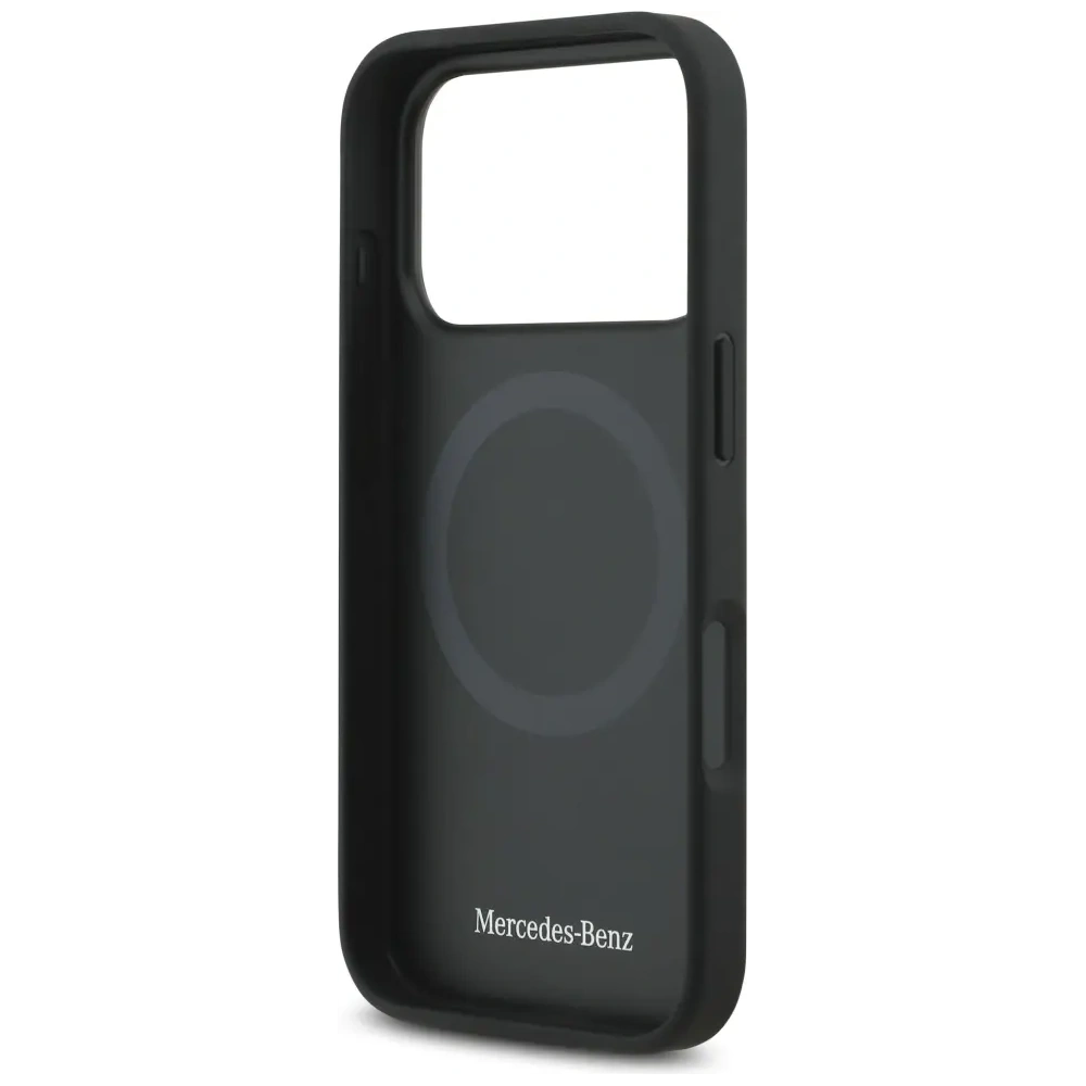 Etui Mercedes Plain Smooth Leather MagSafe do Apple iPhone 17 Pro czarny