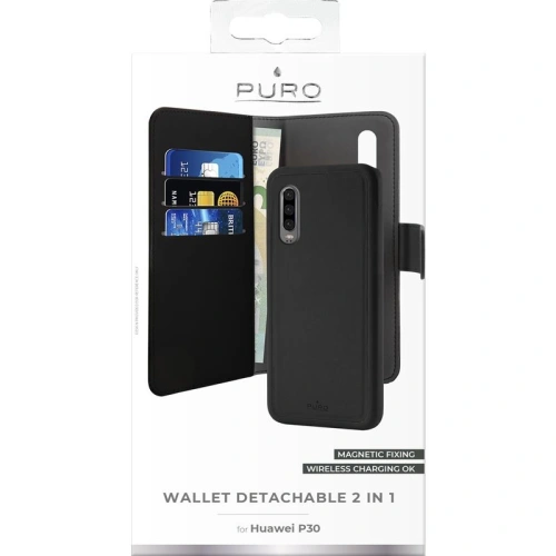 Buy PURO Wallet Detachable 2in1 Huawei P30 (black) - PUR022BLK - {ean13} - Home Screen Store Europe